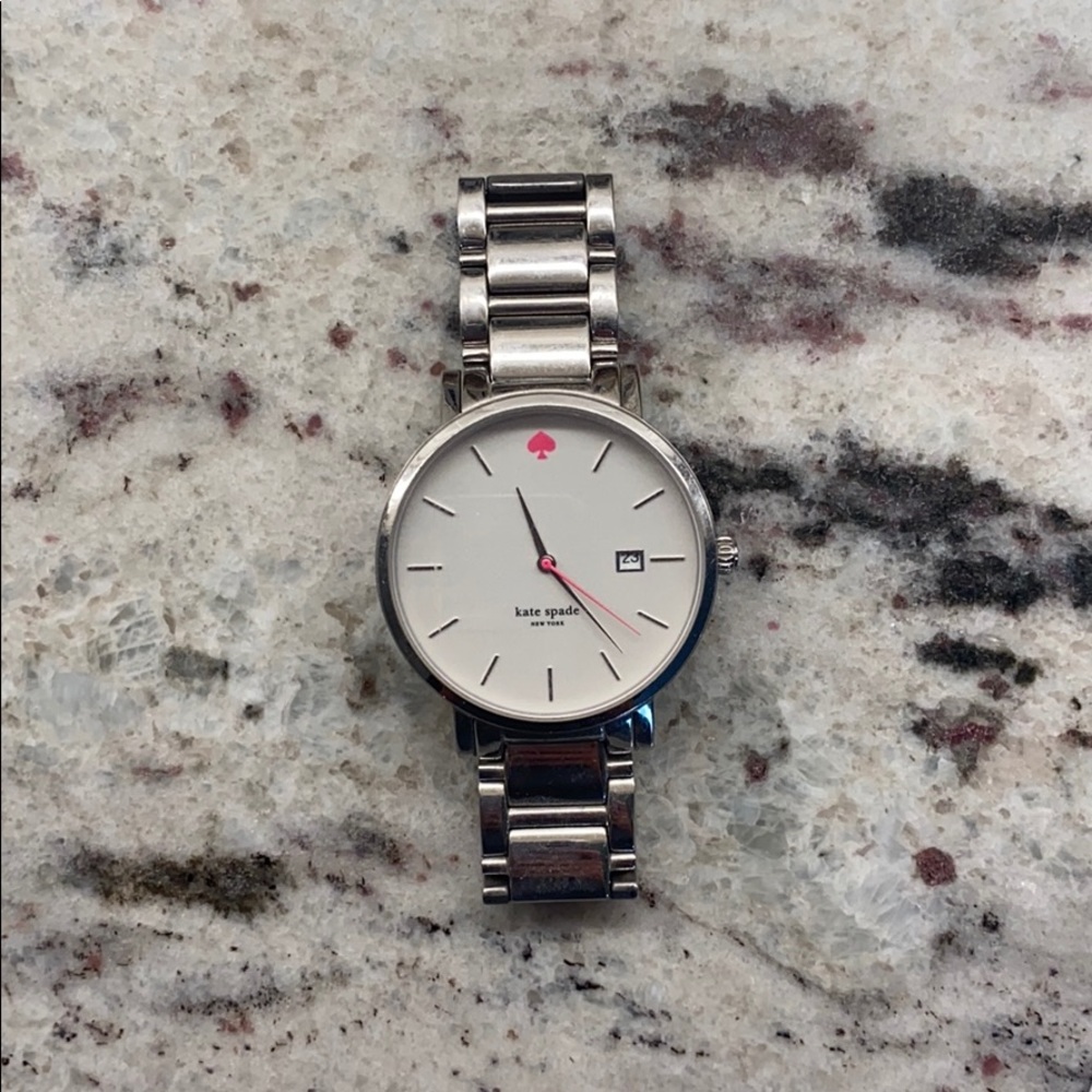 Kate Spade Gramercy Grand Silver Watch